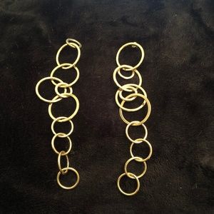 Gold bubble dangle earrings